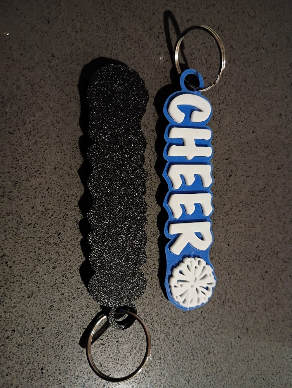Cheer Blue and White Keychains - Picture 2 of 3